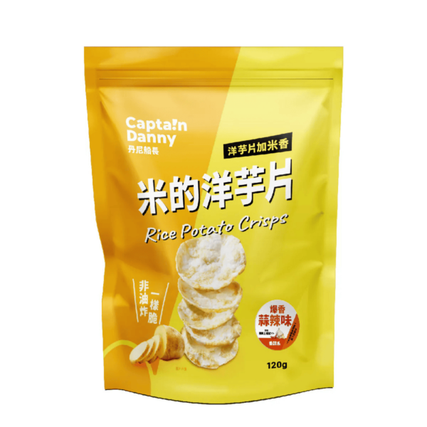 丹尼船長 - 非油炸米的洋芋片 爆香蒜辣味 (植物五辛素) 120g